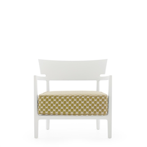 Poltrona da Esterno Kartell CARA MAT Liberty Obi Check Bianco/ Giallo