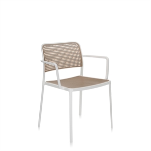 Kartell AUDREY Sedia da Giardino con Braccioli Bianco/ Sabbia