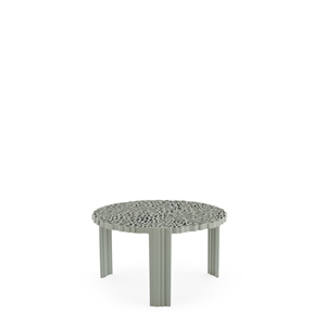 Tavolino laterale Kartell T-TABLE Piccolo, Verde/peltro