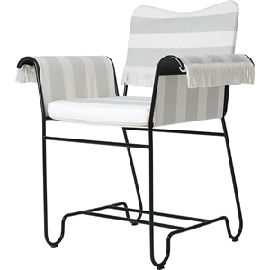 Sedia da Pranzo Gubi Tropique con Frange Nero/ Leslie Stripe 20