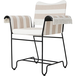 Sedia da Pranzo Gubi Tropique con Frange Nero/ Leslie Stripe 40