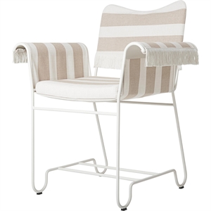 Sedia da Pranzo Gubi Tropique con Frange Bianco/ Leslie Stripe 40