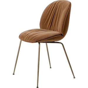 Sedia da Pranzo Morbida Gubi Beetle in Ottone/Sunday/Dedar 112