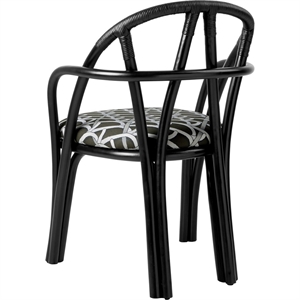 Sedia da Pranzo Gubi Bistra con Braccioli in Rattan Verniciato ebano/Reales Limonta 003