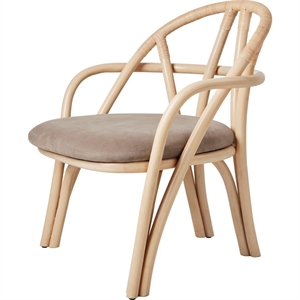 Gubi Bistra Poltroncina Rattan Laccato Naturale/Fustagno Limonta 002