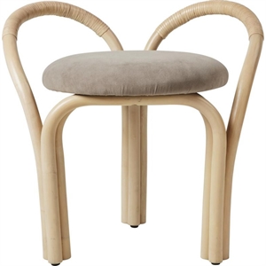 Gubi Bistra Sgabello Rattan Laccato Naturale/Fustagno Limonta 002