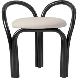 Gubi Bistra Sgabello Rattan Verniciato Ebano/Fustagno Limonta 001
