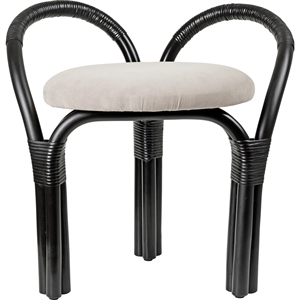 Gubi Bistra Sgabello Rattan Verniciato Ebano/Fustagno Limonta 001
