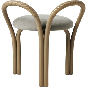 Gubi Bistra Sgabello Rattan Tinto Oliva/Fustagno Limonta 003