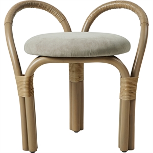 Gubi Bistra Sgabello Rattan Tinto Oliva/Fustagno Limonta 003