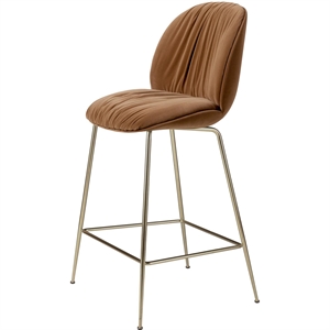 Sgabello da Bar Morbido Gubi Beetle H67 Ottone Ottone/Sunday/Dedar 112