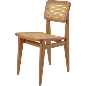 Sedia da giardino Gubi C-Chair in rattan francese/teak naturale