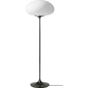 Lampada da terra Gubi Stemlite H110 Cromo Nero/Opale