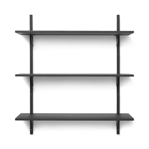 Ferm Living Sector Scaffale Triplo Ampio Frassino Nero/Ottone Nero