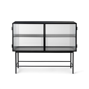 Ferm Living Haze Credenza in Vetro Scanalato Nero