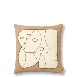 Ferm Living Figura Cuscino 50x50 cm Tortora Scuro/ Bianco Sporco