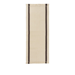 Tappeto Kilim Ferm Living Calm 80x200 cm Bianco Sporco Scuro/caffè