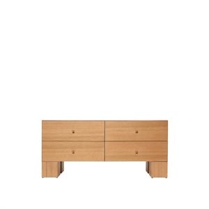 Ferm Living Kuben Cassettiera 2x2 Rovere Naturale