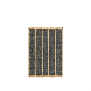 Ferm Living Athens Stripes Rug 140x200 Naturale/ Blu Inchiostro