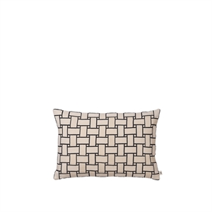 Fodera per cuscino rettangolare Ferm Living Lattice , Bianco Sporco/ Nero