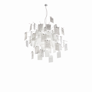 Ingo Maurer Zettel'z 5 Lampadario 600 cm Argento con Cavo