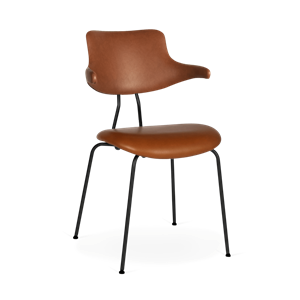 VERMUND VL118 Sedia da Pranzo Pelle Cognac/Struttura Nero