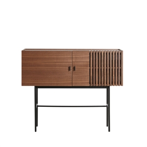 Credenza Woud Array Impiallacciato Noce/ Nero 120 cm