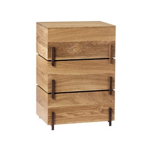 Kristina Dam Studio Stack Storage Boxes, Rovere Oliato e Noce, 3 Pezzi