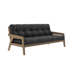 Divano Letto Karup Grab, Colore Marrone Carruba/734 Grigio Scuro