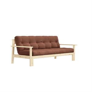 Divano Letto Karup Unwind in Pino Laccato Trasparente/759 Marrone Argilla