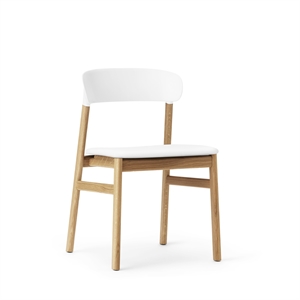 Normann Copenhagen Herit Sedia da Pranzo Rivestita in Pelle Rovere/ Bianco