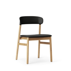 Normann Copenhagen Herit Sedia da Pranzo Rivestita in Pelle Rovere/ Nero