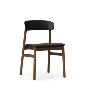 Normann Copenhagen Herit Sedia da Pranzo Rivestita in Pelle Rovere Affumicato/ Nero