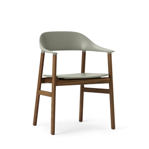 Normann Copenhagen Herit Sedia da Pranzo con Braccioli Rovere Affumicato/ Verde Polvere