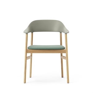 Normann Copenhagen Herit Sedia da Pranzo con Braccioli Rivestita in Rovere/ Verde Polvere