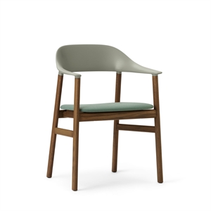 Normann Copenhagen Herit Sedia da Pranzo con Braccioli Rivestita in Rovere Affumicato/ Verde Polvere