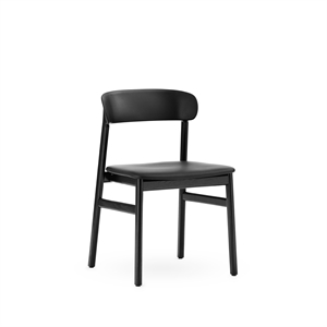 Normann Copenhagen Herit Sedia da Pranzo Rivestita in Pelle Rovere Nero