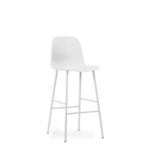 Normann Copenhagen Form Sgabello da Bar con Schienale H75 cm Bianco/ Acciaio Bianco