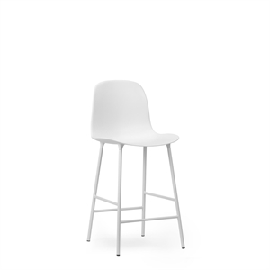 Normann Copenhagen Form Sgabello da Bar con Schienale H65 cm Bianco/ Acciaio Bianco