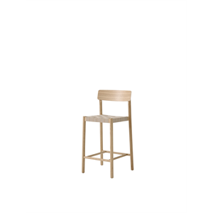 &Tradition Betty TK12 Sedia da bar in rovere laccato/lino naturale e vimini