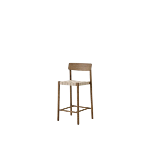 &Tradition Betty TK12 Sedia da Bar in Rovere Affumicato/lino Naturale e Vimini