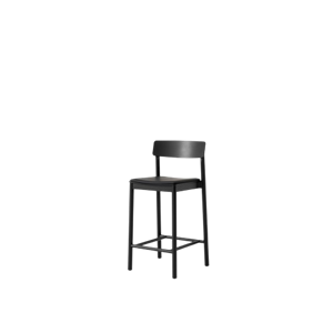 &Tradition Betty TK14 Sedia da Bar Frassino Laccato nero/Pelle Nobile