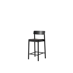 &Tradition Betty TK14 Sedia da bar Frassino laccato nero/Pelle nobile 