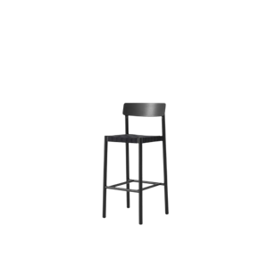 Sgabello da Bar Betty TK15 &Tradition in Frassino Laccato Nero/vimini di Lino Nero