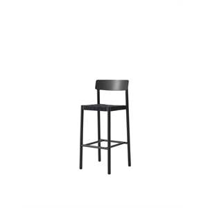 Sgabello da bar Betty TK15 &Tradition in frassino laccato nero/vimini di lino Nero