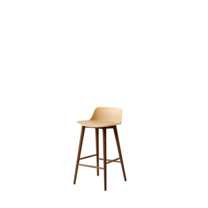 &Tradition Rely HW118 Sgabello da bar con schienale basso laccato Noce/Sabbia Beige