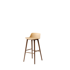 &Tradition Rely HW123 Sgabello da bar con schienale basso laccato Noce/Sabbia Beige