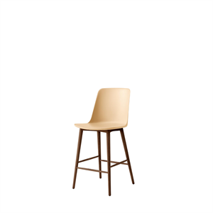 &Tradition Rely HW128 Sgabello da bar con schienale alto laccato Noce/Sabbia Beige