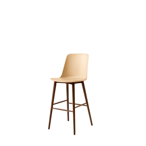 &Tradition Rely HW133 Sgabello da bar con schienale alto laccato Noce/ Beige Sabbia