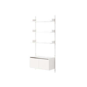 Libreria New Works Wall Shelf 1900 con ante basse Bianco